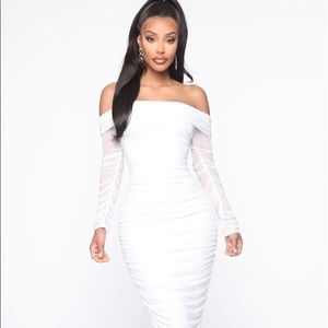 White top trend ruched maxi dress